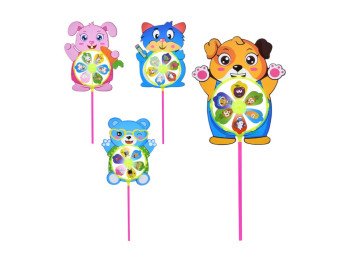 Вертушка Цветок, диаметр 13,5 см, животное, палочка 28 см, микс видов