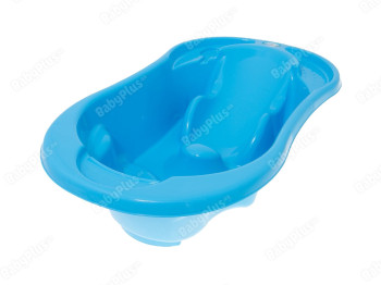 Ванночка Комфорт с термометром 2в1 анатомическая синяя. Tega Baby TG-011-126