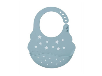 Нагрудник мягкий с регулируемой застежкой синий Звездочки. BabyOno 829-05