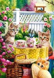 Пазли Час чаювання Кошенята, 1000 елементів, Castorland