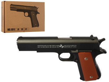 Пистолет игрушечный металлический на пульках в21 см. 1911B