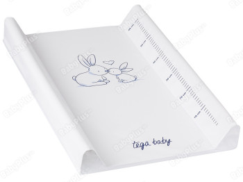 Пеленальный матрас Зайчики белый. 50х70 см. Tega Baby KR-009-103