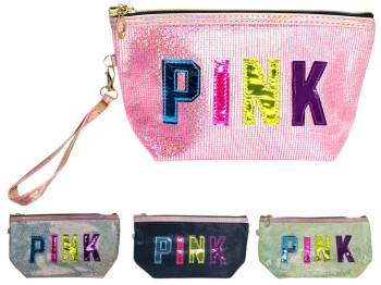 Пенал шкільний з блискучим покриттям Pink, 4 дизайни (ціна за 1 шт)