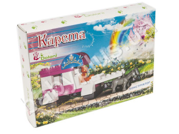 Конструктор Карета. TM Doloni Toys 013888-17. 38 деталі. У картонній коробці.
