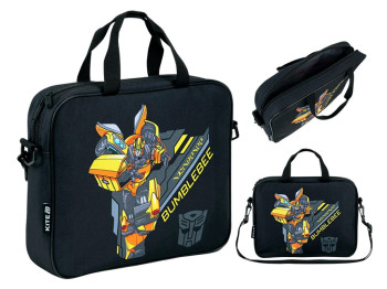 Сумка шкільна текстильна для А4 Kite Transformers, 27x34x7 см, на блискавці, Kite