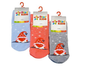 Шкарпетки дитячі махрові всерединіі бавовняні середні різнокольорові, розмір 18 (ціна за 1шт)