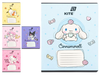 Зошит шкільний у клітинку Kite Hello Kitty, 18 аркушів, фактурна обкладинка, 5 видів (ціна за 1шт)
