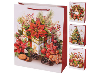 Пакет новогодний бумажный L "New Year" 31х40х12см, R34439-L