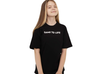 Футболка подростковая для девочки Game to life летняя. Рост 152 черный. GBI Teens 13743