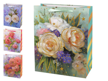Пакет подарунковий паперовий S Flowers 18х23х10 см, R94979-S