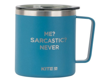 Термокружка синяя Me Sarcastic Never 400 мл. Kite K22-379-02-1