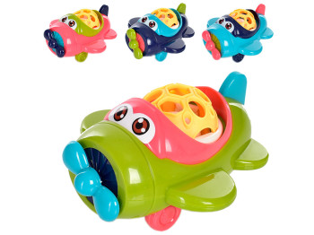 Іграшка брязкальце літак Funny Baby Toys, 14 см, тріскає при русі, мікс видів