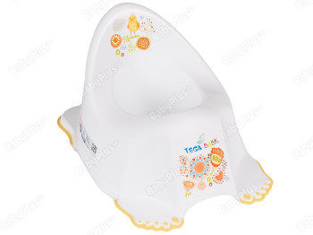 Горшок Народный с противоскользящей резиной и музыкой белый. Tega Baby PO-050-103