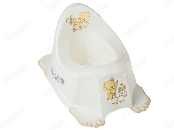 Горшок Мишки с противоскользящей резиной белая жемчужина. Tega Baby MS-013-118