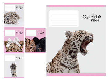 Зошит шкільний у лінію Школярик Leopard 036-3751L, 36 аркушів, мікс, ціна за 1 шт
