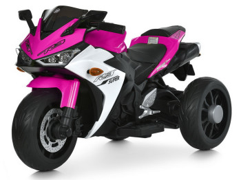 Елктромотоцикл Bambi Racer M 6329EL-8, 1х12V/9AH, 2х35W, MP3, USB, TF, Bluetooth, EVA, рожевий