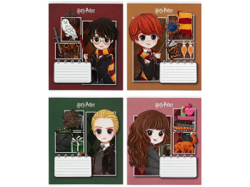 Зошит у косу лінію Harry Potter Kite HP26-235, 12 аркушів, мікс видів, ціна за 1 шт