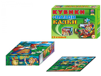 Кубики пластмассовые 12 шт, Сказки, Технок