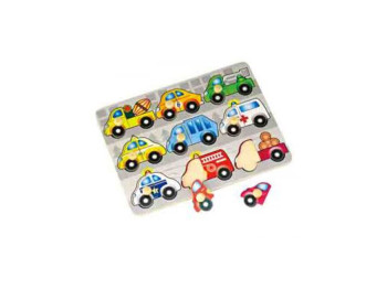 Дерев'яна іграшка вкладиш Машинки. Hongji Toys HJ98059A