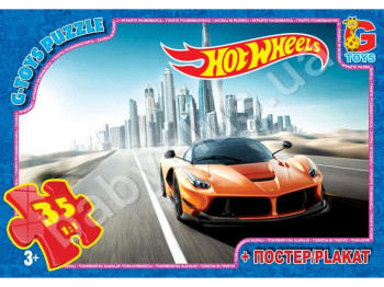 Пазли картонні 35 ел, Hot Wheels, G-Toys