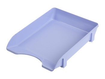 Лоток пластиковый глянцевый Pastel, лиловый горизонтальный для бумаг А4