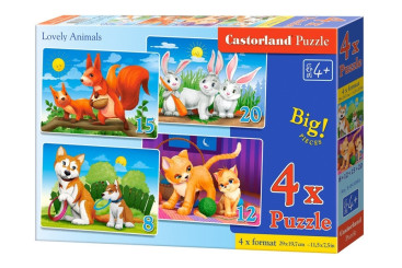 Пазли Звірі, 8,12,15 і 20 елементів, Castorland