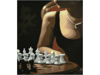 Набір для розпису по номерах Гра в шахи 30х40 см. Strateg SS6471