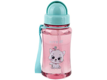 Бутылочка для воды с трубочкой Kitty, тритан, 350 мл, розовый цвет, Kite