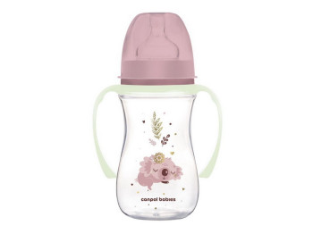 Бутылка антиколиковая с широким отверстием 240 мл Easystart Sleepy Koala - розовая. Canpol Babies 35
