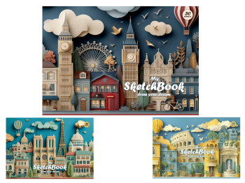 Альбом для малювання Школярик PB-GB-030-8585, 30 аркушів, мікс, ціна за 1 шт