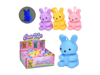 Игрушка антистресс ежик-зайчик, свет, 4 цвета (цена за 1шт)