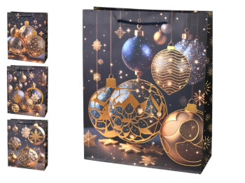 Пакет новорічний паперовий M New Year's toys 26х32х10см, R34758-M