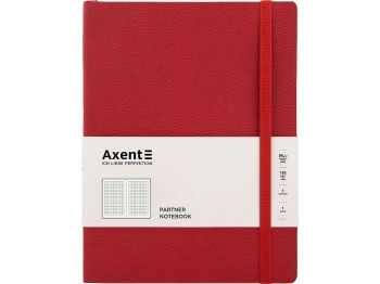 Книга записная в клетку красная Partner Soft L, 190x250мм, 96 листов, Axent
