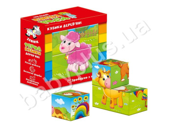 Дерев'яні кубики Ферма, Vladi Toys