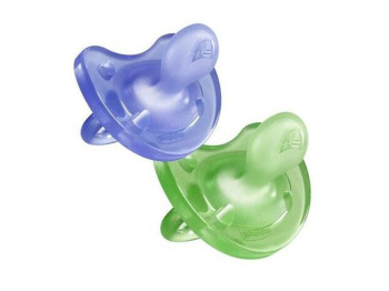 Пустышка силиконовая цветная Physio Soft, От 6 до 16 месяцев, Chicco