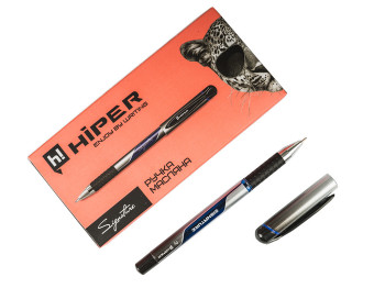 Ручка масляна Signature. Hiper HO-100. Довжина листа 1 200 м. Колір СИНІЙ. (Ціна за 1 шт.)