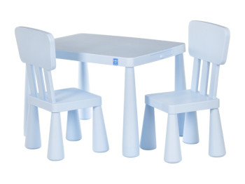 Детский стол M 6176-4 голубой, с 2 стульчиками, пластик, Bambi