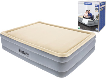 Надувная кровать покрытая флоком встроенный насос 220V Bestway - 67486