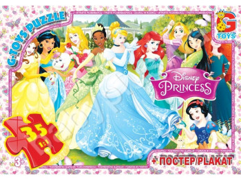 Пазли картонні 35 ел, Принцеси Диснея, G-Toys