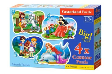 Пазли Казкові друзі, 3,4,6 і 9 елементів, Castorland