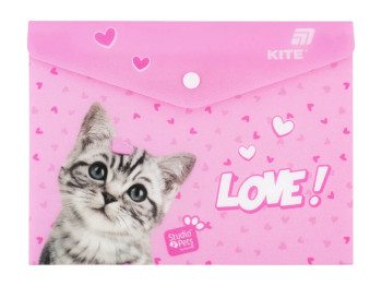 Папка на кнопці Kite Studio Pets SP25-245, формат A5, поліпропілен, Kite
