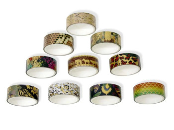 Лента для декора Washi 1329, 1,5 см × 2 м, микс видов (цена за 1 шт)