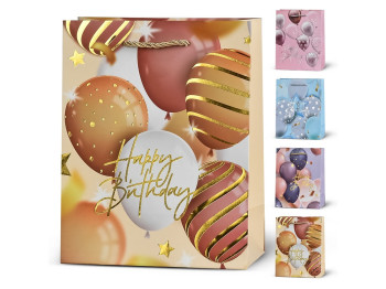 Пакет подарунковий паперовий M Happy birthday 26х32х10см