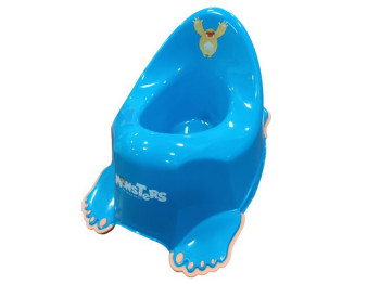 Горшок Монстрики с противоскользящей резиной голубой. Tega Baby MN-001-126
