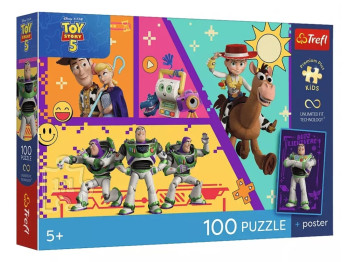 Пазлы Trefl Toy Story 5 Игрушки в действии, 100 элементов