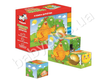 Дерев'яні кубики Казки №1, Vladi Toys