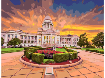 Набір для розпису по номерах Білий дім 40х50 см, Strateg