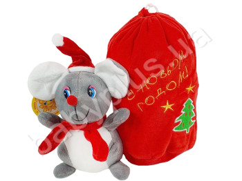 Мягкая игрушка. Мышь с мешком для конфет. Музыка