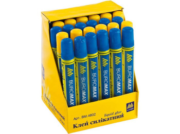 Клей силікатний 50мл з губкою, JOBMAX, Buromax BM.4802
