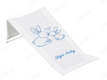 Лежак для купания с рисунком белый Зайчики. Tega Baby KR-026-103
